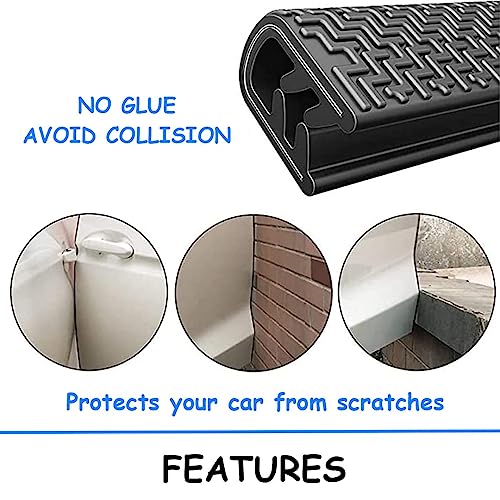 SPECULO Anti-Scratch Anti-Collision Heavy Duty Edge Guard Door Protection U Shape Edge Trim Rubber Seal Protector Rubber Clips Fit for All Cars - 16Ft 5 Meters (Black) - Image 4