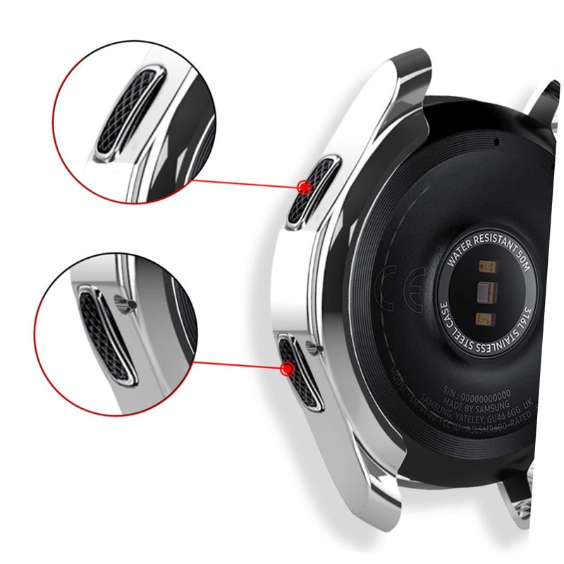 Silver TPU Protective Case for Gear Shock Smartwatch Easy Access to Buttons Maximum Scratch Protection - Image 3