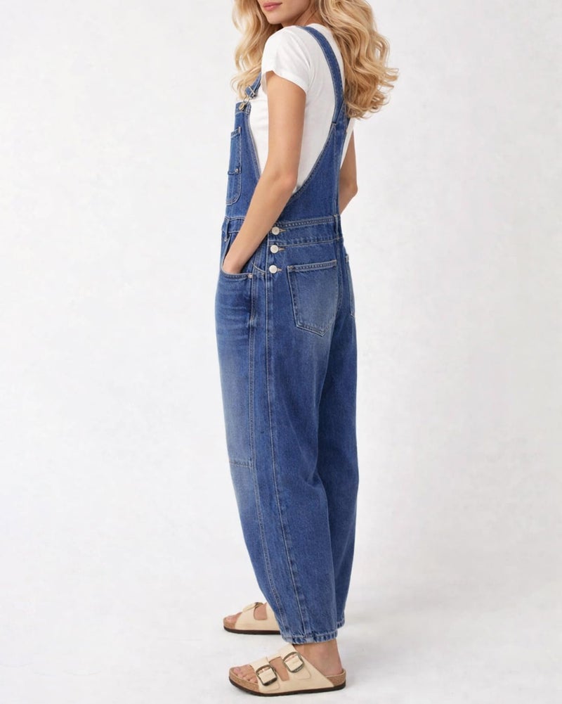 Kedera Barrel Overalls Denim Jumpsuits for Women Spring Trendy 2025 Casual Loose Baggy Jeans Pants Sleeveless Bib Jumpers - Image 3