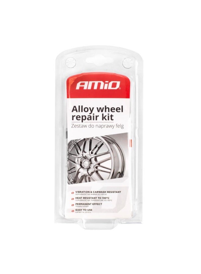 AMIO Alloy Wheel Repair Kit for Scratches, Curb Damage and Scuffs – Aluminum Rim Repair Set - Image 1