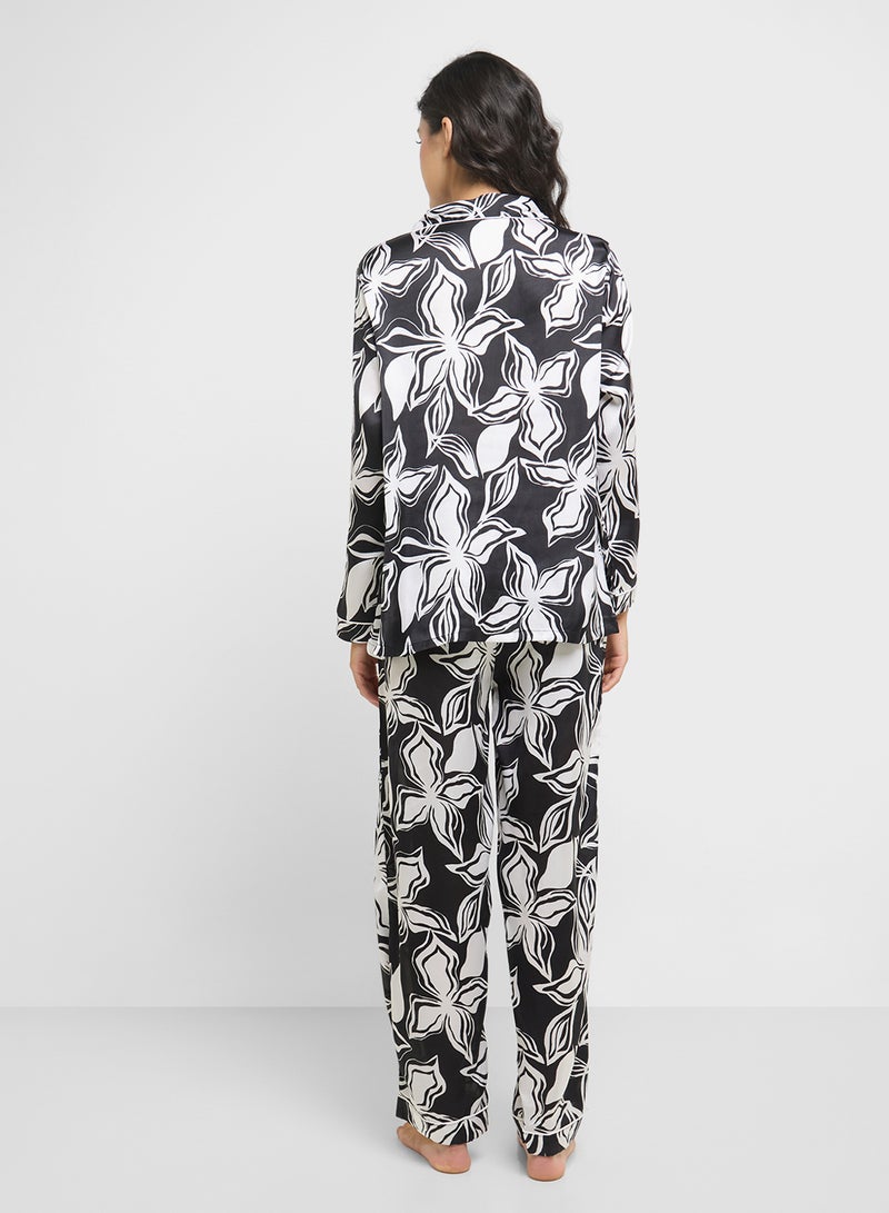 Ginger Satin Stripe Shirt & Pyjama Set  - Image 2