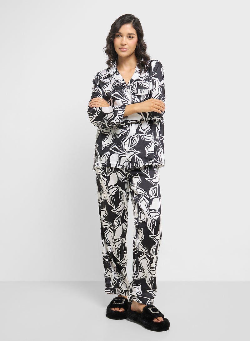 Ginger Satin Stripe Shirt & Pyjama Set  - Image 5