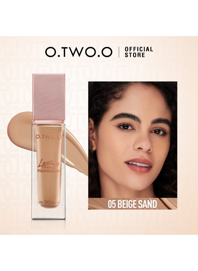OTWOO O.TWO.O Haute All Day Coverage Foundation – Full Coverage, Long-Wear Formula(#5, BEIGE SAND), - Image 2