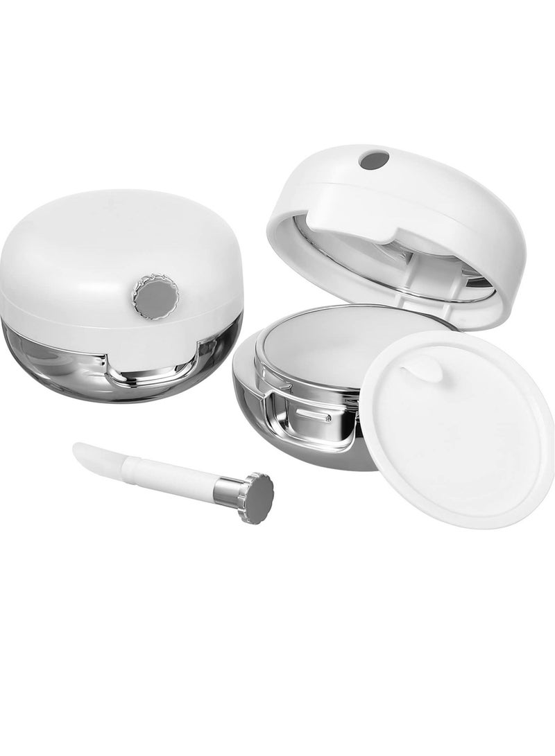 Captaintech Empty Lip Balm Jars, 2Pcs Plastic Lips Balm Jars, Refillable Lipstick Pots Lip Mask Container, Lip Mask Holder Box, with Silicone Lip Brush Mirror for Home Travel for Women Girls - Image 1