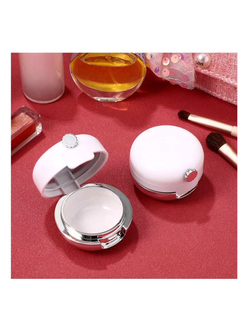 Captaintech Empty Lip Balm Jars, 2Pcs Plastic Lips Balm Jars, Refillable Lipstick Pots Lip Mask Container, Lip Mask Holder Box, with Silicone Lip Brush Mirror for Home Travel for Women Girls - Image 4