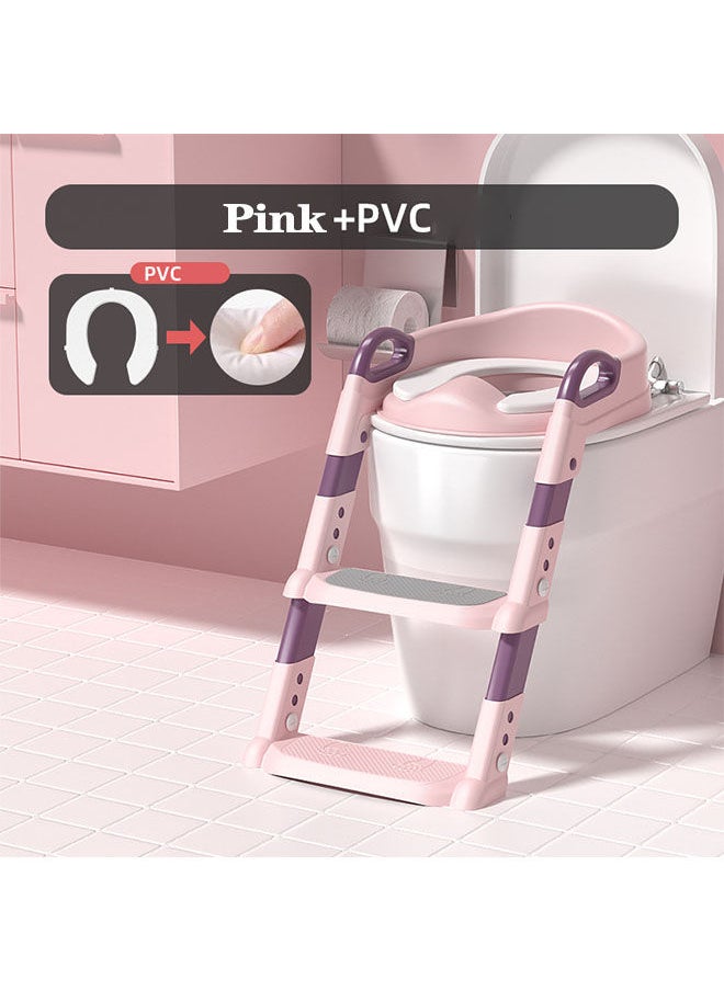 Arabest Adjustable Toilet Training Seat With Soft Anti Cold Padded Safe Handles And Non Slip Wide Step Stool Ladder  - Image 1