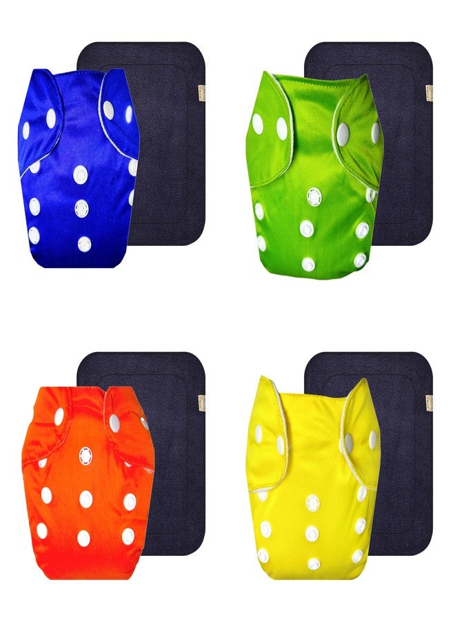 حفاضات قماشية دمبلدو لايت مع حشوة سوداء (عبوة من 4) | شعور بالجفاف والراحة | قابلة لإعادة الاستخدام والغسل | سهلة التنظيف | مناسبة للارتداء طوال اليوم | من 3 أشهر إلى سنتين | للجنسين - Image 1