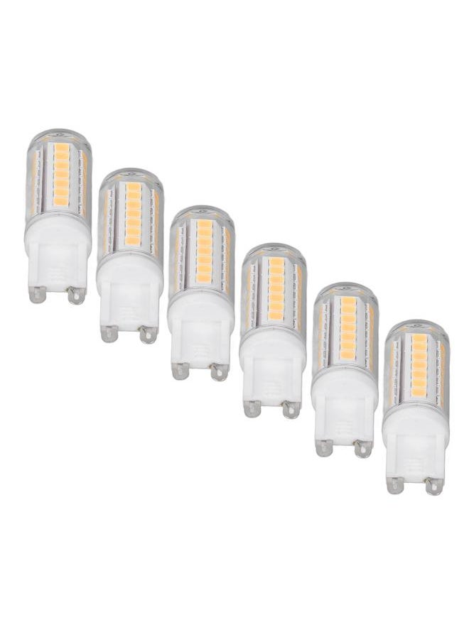 6pcs G9 LED Light Bulbs Ceramic PC 2W 110V 45LEDs 200lm 20W Halogen Equivalent for Table Lamp Wall Lamp Chandelier Warm Light