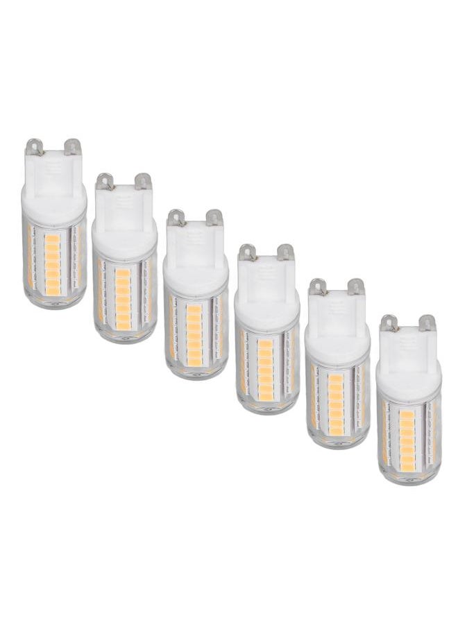 6pcs G9 LED Light Bulbs Ceramic PC 2W 110V 45LEDs 200lm 20W Halogen Equivalent for Table Lamp Wall Lamp Chandelier Warm Light