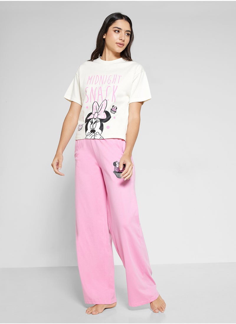 Disney Minnie Graphic T-Shirt & Pyjama Set  - Image 5