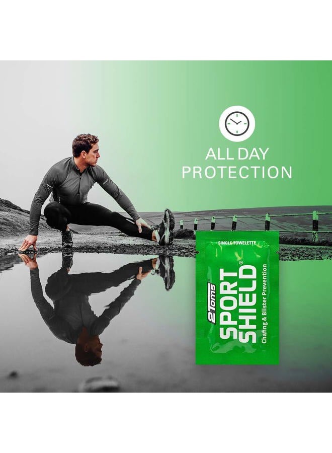 2Toms SportShield, Original Formula, All-Day Anti Chafe and Blister Prevention, Waterproof Protection from Chafing and Skin Irritation, 6 Single-Use Towelettes - Image 4