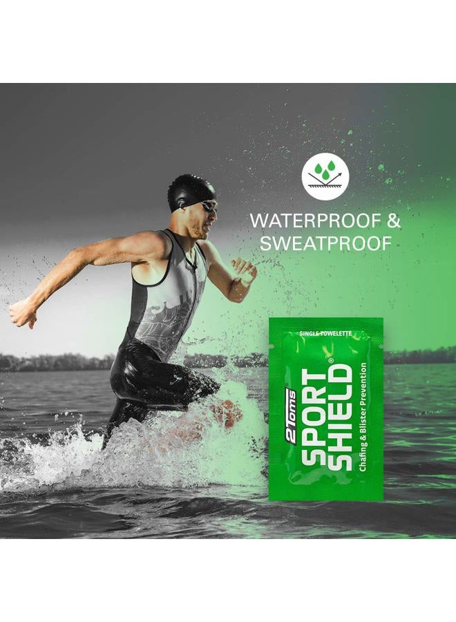 2Toms SportShield, Original Formula, All-Day Anti Chafe and Blister Prevention, Waterproof Protection from Chafing and Skin Irritation, 6 Single-Use Towelettes - Image 2