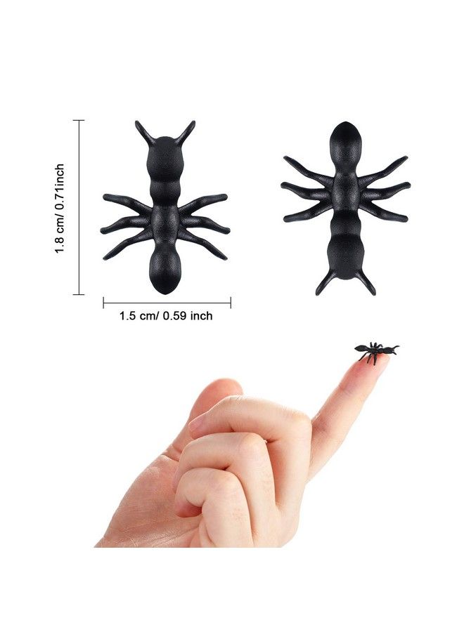 Jovitec 300 Pieces Fake Ants Prank Plastic Black Ant Bugs Joke Toys Realistic Insects For Halloween Party Favors Decoration Props - Image 3