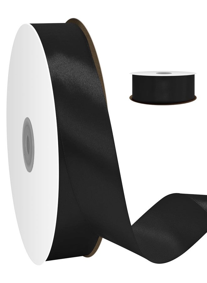 Eeaivnm 1-1/2 Inch 100 Yards Solid Satin Ribbon,Durable Satin Ribbons,Perfect for Present Wrapping,Wedding Decoration,Handmade Bows,Wrapping Bouquet,Sewing Party Decor and More (Black) - Image 1