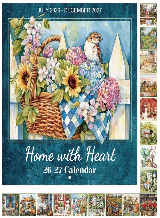 Lortarl 2026-2027 Calendar - 2026-2027 Wall Calendar, Jul. 2026 - Dec. 2027, 12" x 24" (Open), Home with Heart Calendars, 18-Month Calendars with Stapled Binding - Image 1