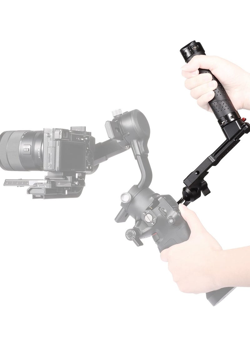 SOLARAE Foldable Handle Compatible with DJI RSC2 / RS 2 Gimbal Stabilizer, Inverted Holding Grip Video Shooting Accessories for Camera DSLR Cold Shoe Monitor Fill Light Mic Bracket Inverted Handheld - Image 5