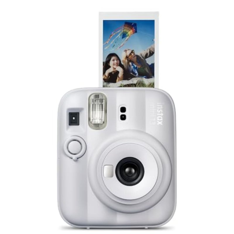 Instant film camera for everyday use, plastic body, clay white color, instant photo printing with vintage aesthetic - Image 1