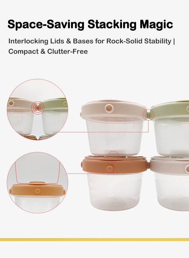 8 Pack Baby Food Storage Containers, BPA-Free PP Material, Airtight & Leakproof, Ideal for Puree, Yogurt & Snacks, Freezer & Dishwasher Safe - Image 3