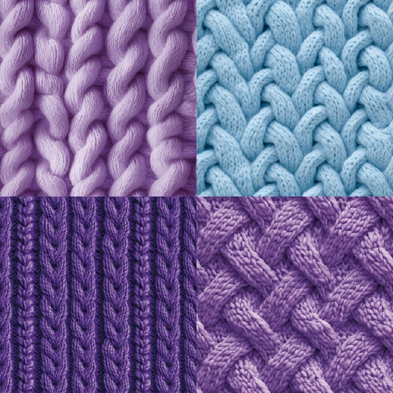 DESEACO 24 Sheets Knitting Wool Texture Decorative Scrapbooking Paper Pad 6x6 Craft Paper Single-Side Card Making Supplies for Junk Journal, Holiday Journaling, Purple, Blue, Pink and Yellow - Image 2