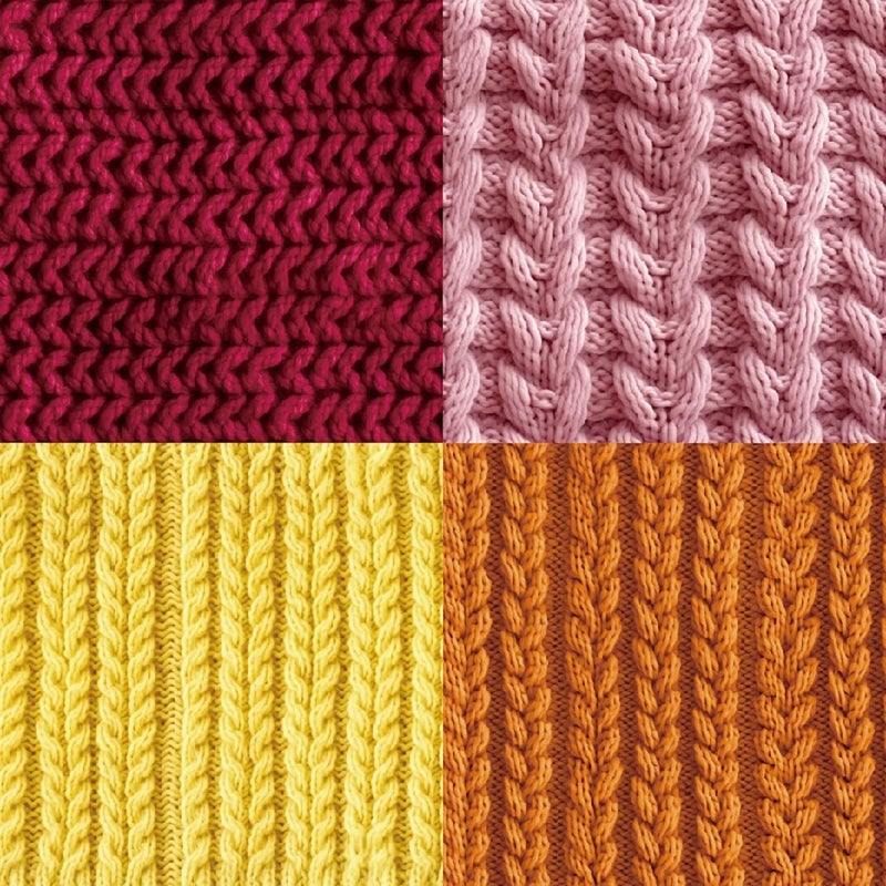 DESEACO 24 Sheets Knitting Wool Texture Decorative Scrapbooking Paper Pad 6x6 Craft Paper Single-Side Card Making Supplies for Junk Journal, Holiday Journaling, Purple, Blue, Pink and Yellow - Image 4