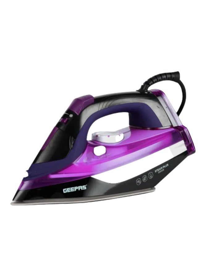 GEEPAS Ceramic Steam Iron Temperature Control Ceramic Sole Plate Wet And Dry Self Cleaning Function Powerful Steam Burst 480 ML Water Tank 3000W 480 ml 3000 W GSI24025N Multicolor - Image 1