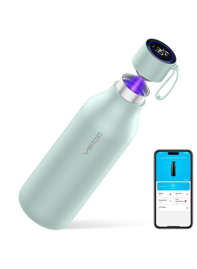 vsitoo 33oz Smart Self Cleaning Water Bottle，Insulated Water Bottle with Stainless Steel, BPA-Free, AI Self-Clean, 30-Day Battery, Magnetic Charging for Travel, Gym or Office, Blue - Image 1