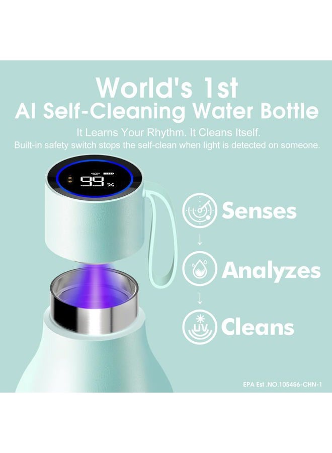 vsitoo 33oz Smart Self Cleaning Water Bottle，Insulated Water Bottle with Stainless Steel, BPA-Free, AI Self-Clean, 30-Day Battery, Magnetic Charging for Travel, Gym or Office, Blue - Image 2