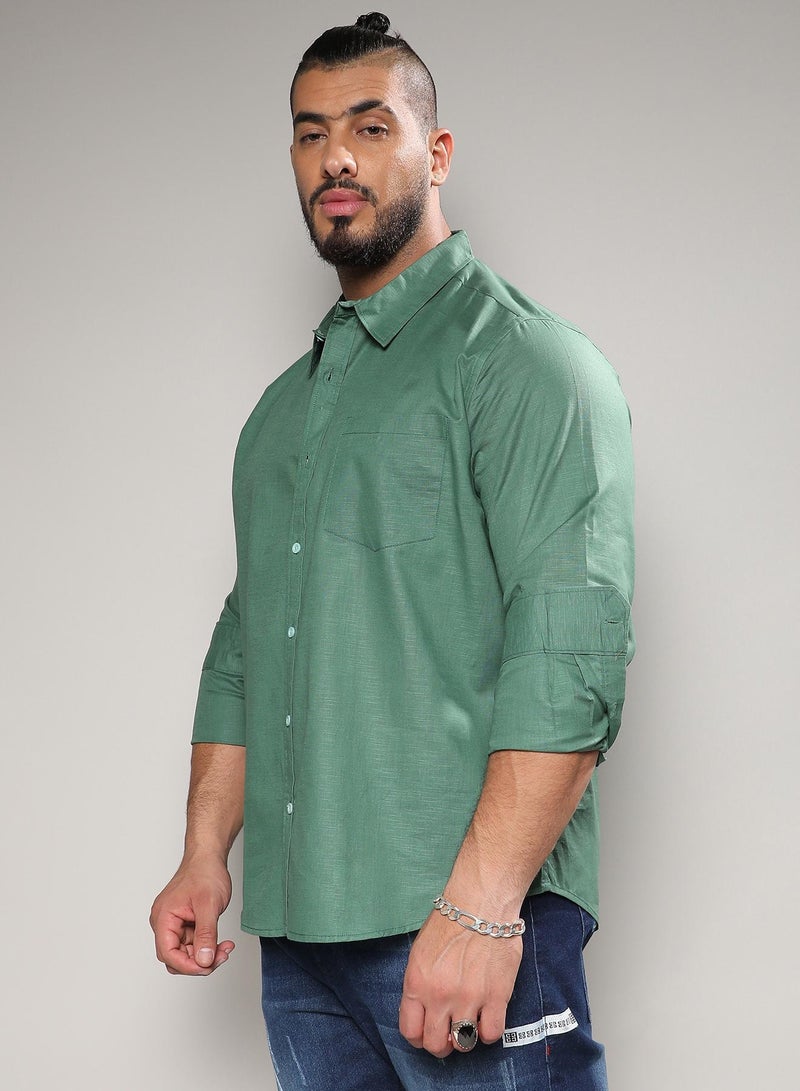 Instafab Plus Basic Button-Up Shirt - Image 2