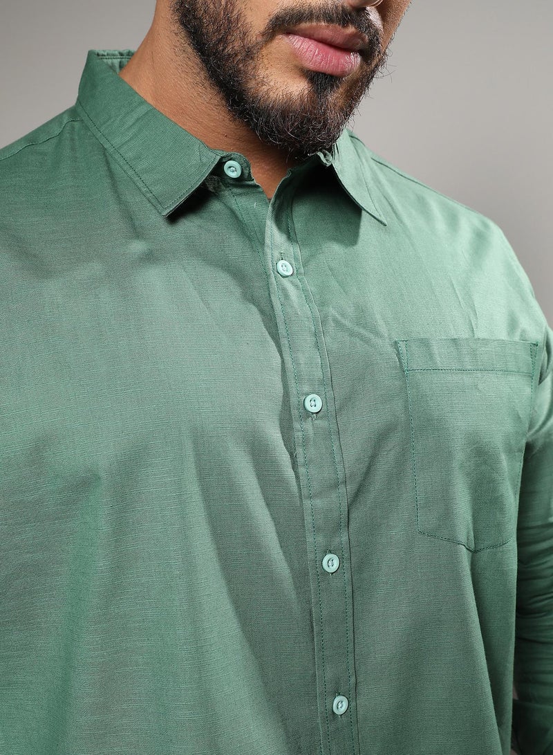 Instafab Plus Basic Button-Up Shirt - Image 5