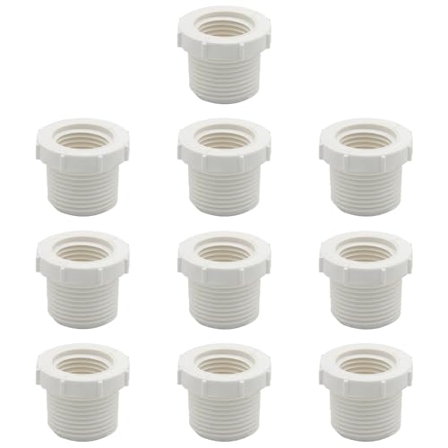 Fitvell 1" Male x 1/2" Female Threaded Reducer Bushing for PVC Pipe Fitting (Pack of 10) - Image 1