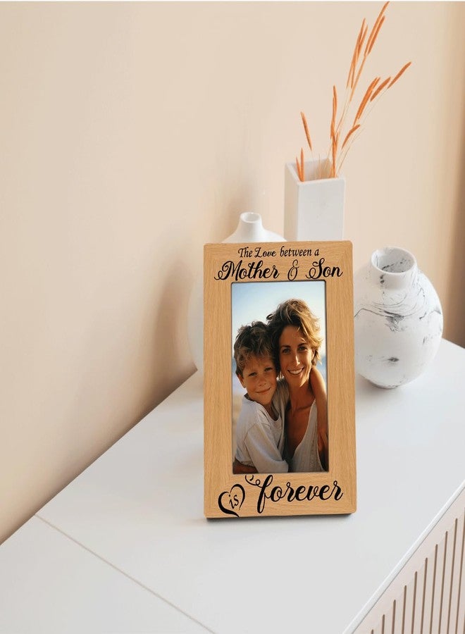 XQLSR Mother Gift from Son, Mom Son Photo Frame Decor, The Love Between a Mother & Son is Forever Picture Frames 4x6 Inches for Wall & Tabletop Display, Photo Gifts Wooden Picture Frame, Mother's Day Gift - Image 3