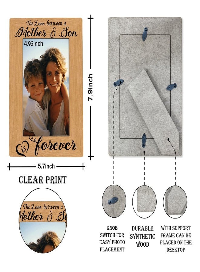 XQLSR Mother Gift from Son, Mom Son Photo Frame Decor, The Love Between a Mother & Son is Forever Picture Frames 4x6 Inches for Wall & Tabletop Display, Photo Gifts Wooden Picture Frame, Mother's Day Gift - Image 2