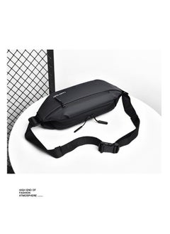 Generic Small Chest Casual Sports Fashion Men's Shoulder Bag Women's and Men's Running Waist Bag Crossbody Waist Bag with Adjustable Shoulder Strap Backpack Black 25.00*6.00*14.00cm  - Image 5