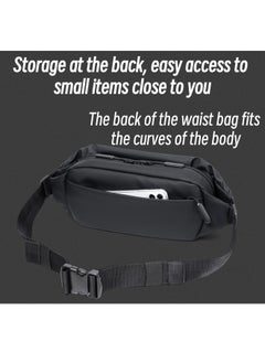Generic Small Chest Casual Sports Fashion Men's Shoulder Bag Women's and Men's Running Waist Bag Crossbody Waist Bag with Adjustable Shoulder Strap Backpack Black 25.00*6.00*14.00cm  - Image 3