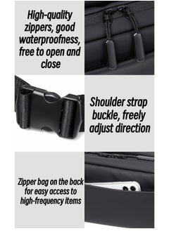 Generic Small Chest Casual Sports Fashion Men's Shoulder Bag Women's and Men's Running Waist Bag Crossbody Waist Bag with Adjustable Shoulder Strap Backpack Black 25.00*6.00*14.00cm  - Image 4