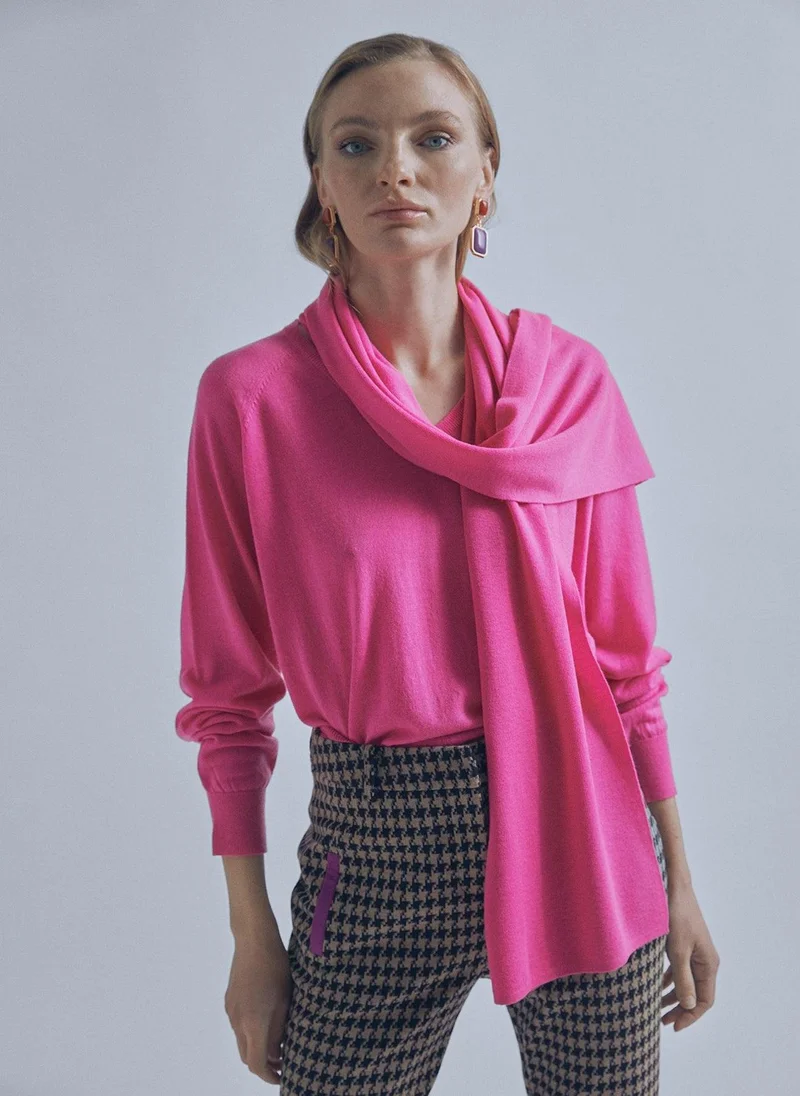 Lola Casademunt Knit sweater with scarf detail