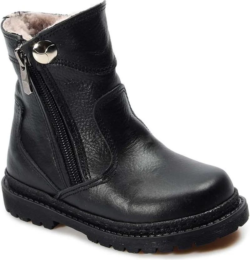 Fast Step Unisex Genuine Leather & Fur Winter Comfortable Daily Durable Children's Classic Boots 769KXA120