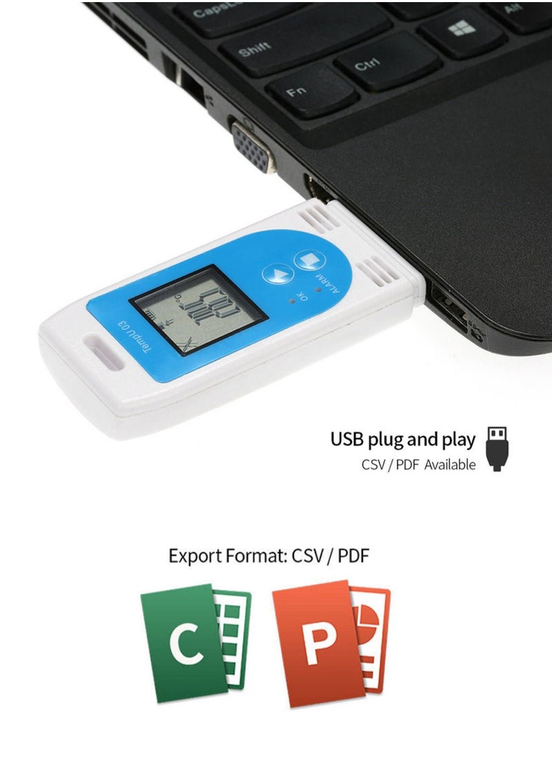 TZONE - Multi-Use User Programmable USB Temperature and Humidity Data Logger 32000 Points PDF or CSV Data Report - Image 1