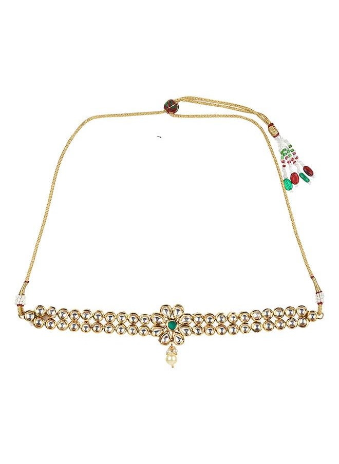 VOYLLA Kundan Gold Plated Brass Necklace Set  - Image 3