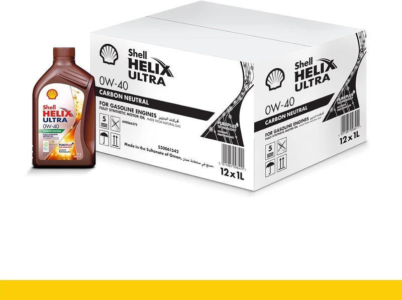شل شحم المحركات Shell Helix Ultra SP 0W-40، شحم صناعي بالكامل للمحركات عالية الأداء - علبة (1 لتر x 12 قطعة) - Image 1