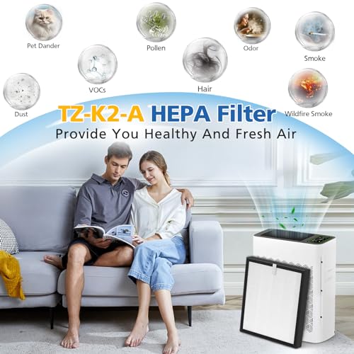 LINNIW TZ-K2 Replacement Filter Compatible with ToLife Air Purifier TZ-K2, 3-in-1 Filtration Systemwith Activated Carbon & Pre-filter, TZ-K2-A replacement filter, 2 Pack - Image 4