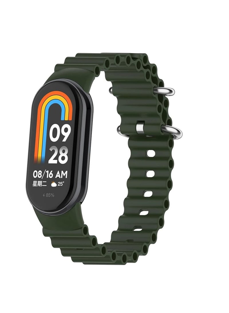 Generic - Ocean Band for Xiaomi Mi Band 9 / Xiaomi Mi Band 8,Adjustable Silicone Stretchy Sport Strap Women Men Replacement Wristband For Xiaomi Smart Band 8 / Xiaomi Smart Band 9 - Image 1