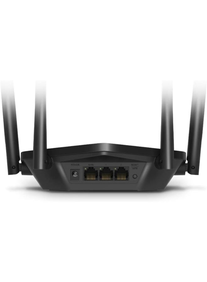 MERCUSYS AX1500 Dual-Band Wi-Fi 6 Router
SPEED: 300 Mbps at 2.4 GHz + 1201 Mbps at 5 GHz
SPEC: 4× Fixed External Antennas, 2× Gigabit LAN Ports, 1× Gigabit WAN Port, 1024-QAM, OFDMA
FEATURE: MERCUSYS APP, Router/Access Point Mode, WPS/Reset Button, IPTV, IPv6, Smart Connect, Beamforming, MU-MIMO, Parental Controls, Guest Network, WPA3, BSS Color, TWT, TR-069, ISP Preset (Agile Config), Aginet ACS, Superadmin, EasyMesh Black - Image 4