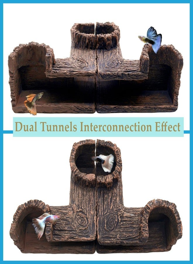 M2cbridge Aquarium Cave Betta Tunnel Driftwood Corners Shrimp House Hideout for Cichlid Breeding(Tree Trunk) - Image 4