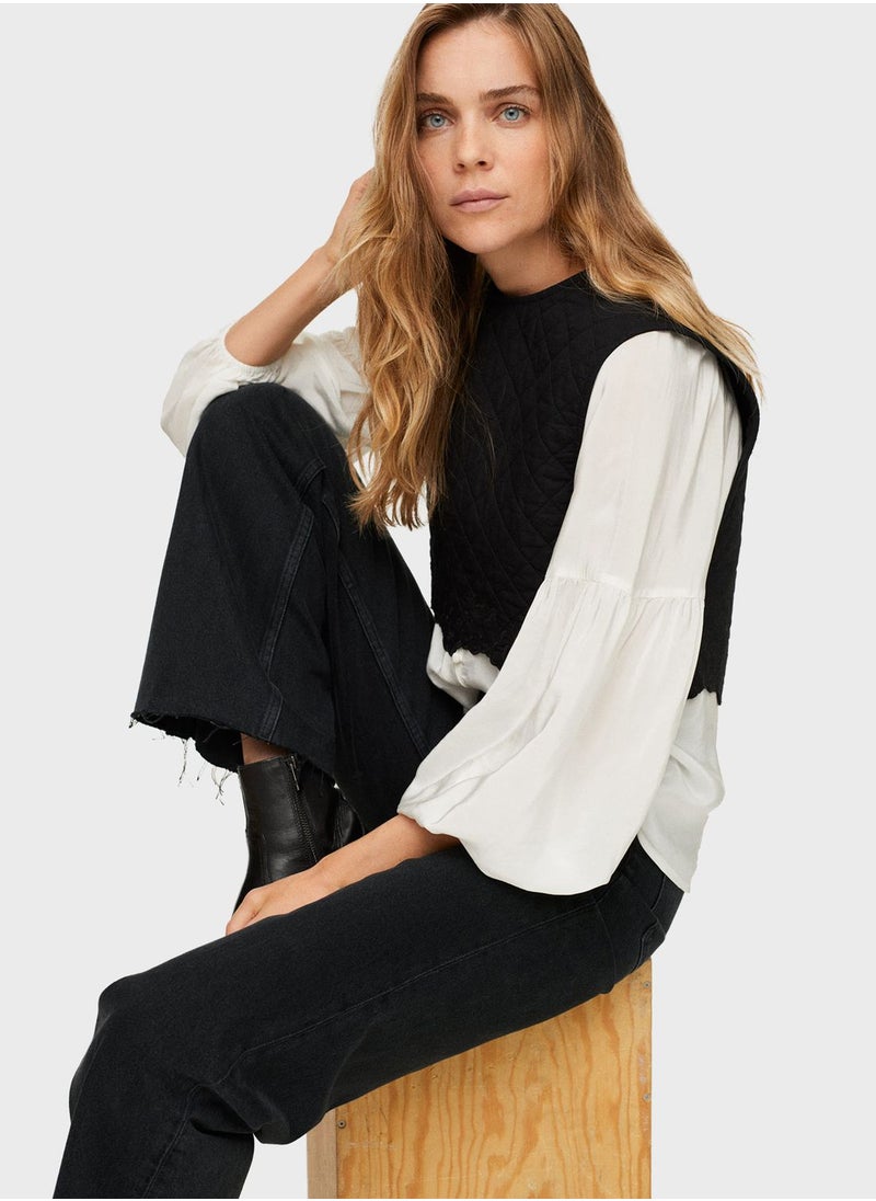 MANGO - High Waist Straight Jeans - Image 1