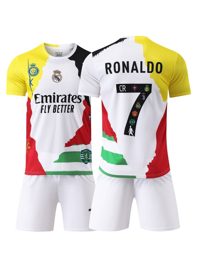 Emirates 2026 Real Madrid Home Soccer Kit Adult #7 Short Sleeve Jersey Shorts Set Multiple Sizes - Image 1