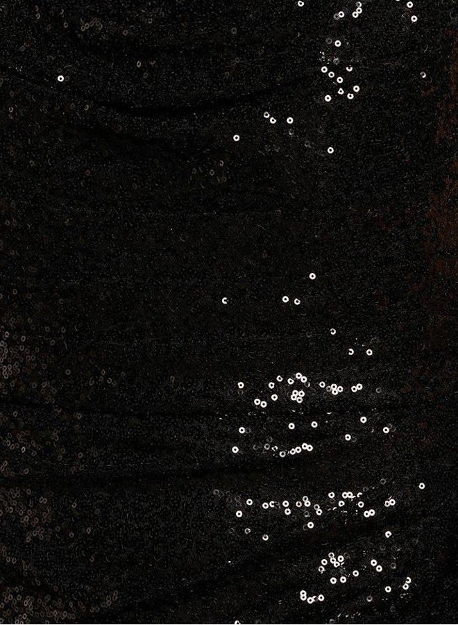David's Bridal Sculpted Strapless Neckline Sequin Sheath Dress, Black, 16 - Image 4