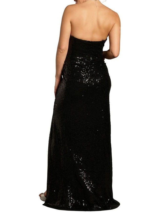 David's Bridal Sculpted Strapless Neckline Sequin Sheath Dress, Black, 16 - Image 2