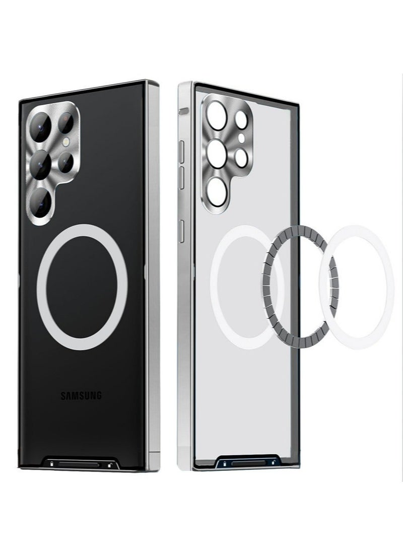 TEAM LUXURY - Samsung S23 Ultra 5G Metal Case Compatible with MagSafe Wireless Charger Translucent Shokproof Protective Back with Camera Lens Protection Magnetic Case Cover for Galaxy S23 Ultra 5G Accessories - Image 1