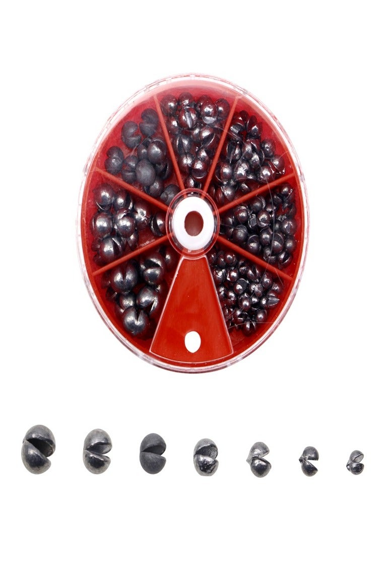 طقم وزن الصيد 135 قطعة وزن مفتوح للغوص وزن الطعم لصيد الصخور طقم صيد في علبة - Image 1